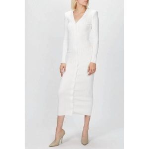 Ronny Kobo white knit sweater dress